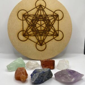 Tabla Metatron con Set de Piedras en Bruto